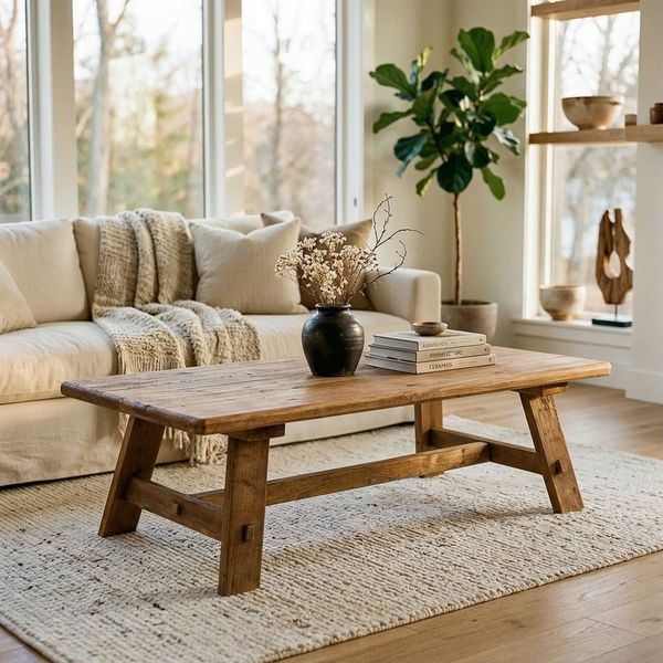 IDIMEX Couchtisch YOSU, Beistelltisch 140x70 cm aus recyceltem Massivholz im Vintage Look Natur