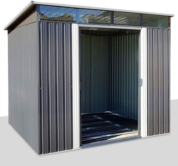 osoltus Metall Gerätehaus Pultdach Geräteschuppen 238cm x 238cm 5,6m²