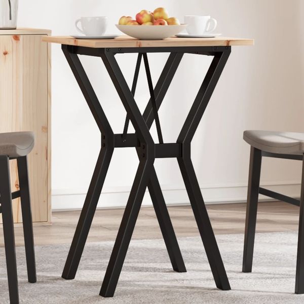 vidaXL Esstisch Y-Gestell 50x50x75 cm Massivholz Kiefer und Stahl 3282713