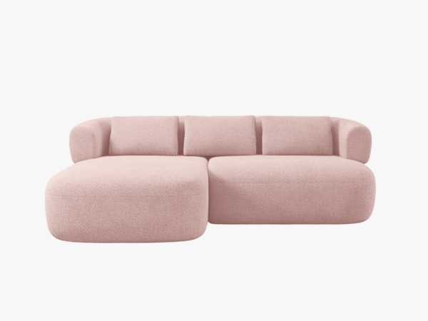 Micadoni 5-Sitzer Ecksofa Jenny Kleine Version Links Boucle Now or Never Puderrosa
