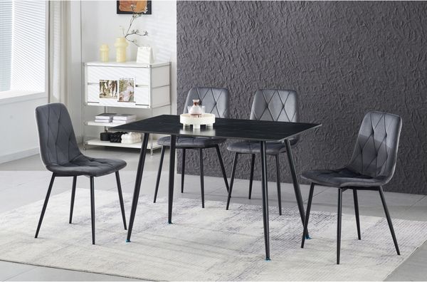 HTI-Living Esszimmerstuhl Stuhl Mesa Eco 2er-Set Velvet Grau (Set, 2 St), Esszimmerstuhl Samt
