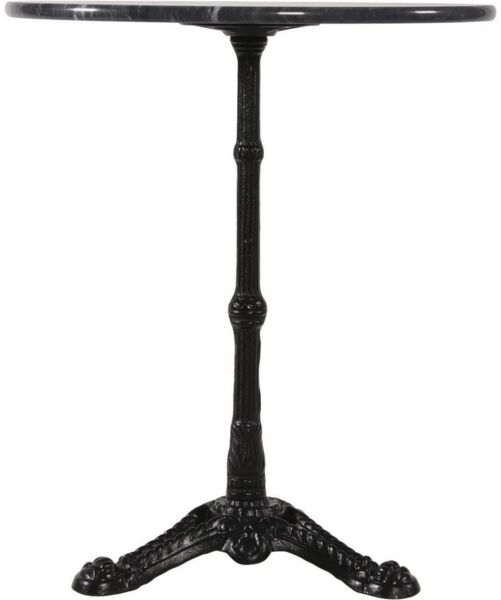Lesli Living Gartentisch Cafetisch Balkontisch Bistrotisch Marmortisch Gastro grau Ø60x73cm, Marmorplatte
