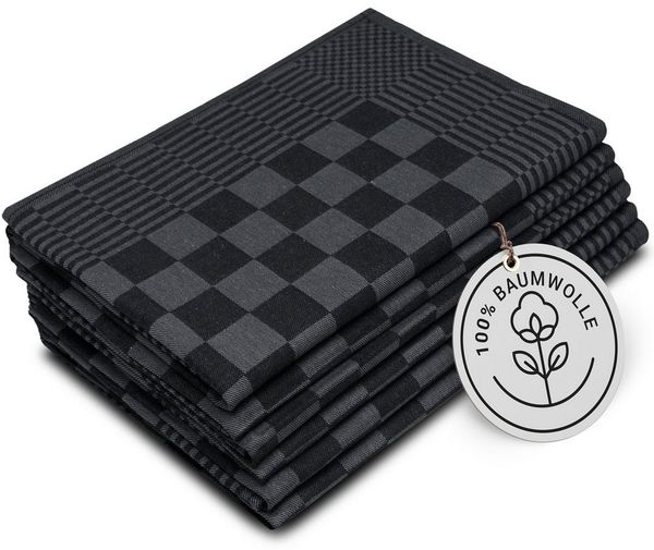 ZOLLNER Geschirrtuch, (Spar-Set, 6-tlg), 65 x 65 cm, 100% Baumwolle, vom Hotelwäschespezialisten