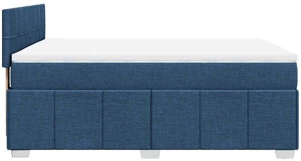 vidaXL Boxspringbett mit Matratze Blau 140x190 cm Stoff 3289369 Bild 7