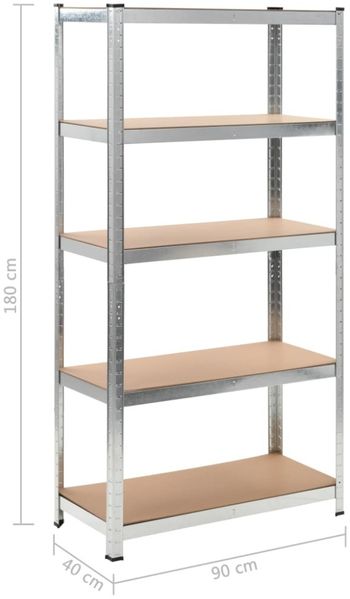 vidaXL Lagerregale 2 Stk. 90 x 40 x 180 cm MDF 144812 Bild 8