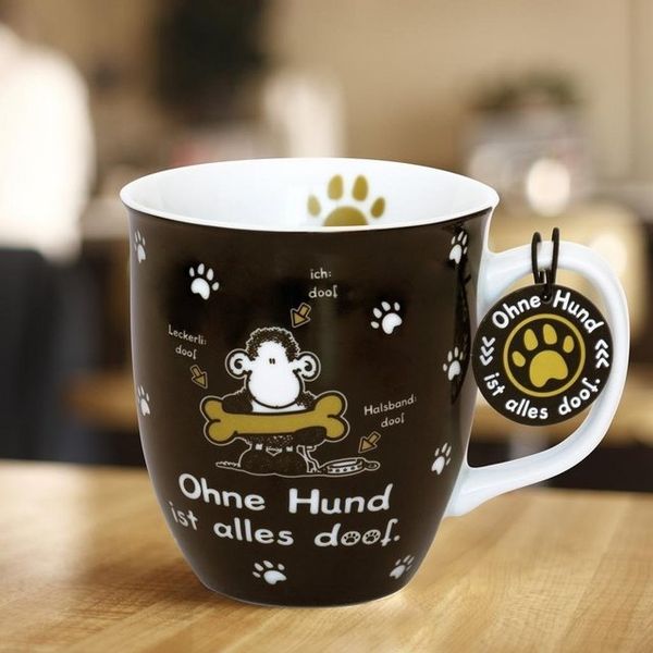Sheepworld - Geschenk- Büro- Kaffee- Tasse "Ohne Hund ist alles doof" 0,4l 45704
