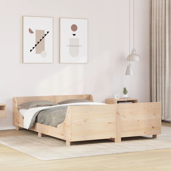 vidaXL Massivholzbett ohne Matratze 135x190 cm Kiefernholz 3302288