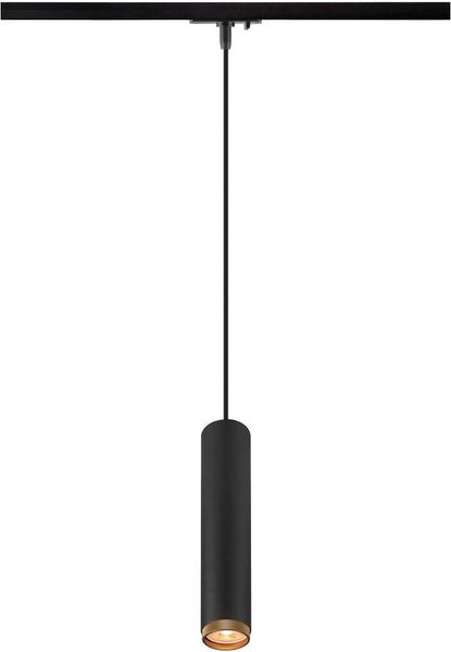 SLV GRIP! L, 1~ Pendelleuchte, GU10, Pendellänge 200cm, 1x max. 6W, schwarz / gold - Leuchten mit 1 Phasen Adapter