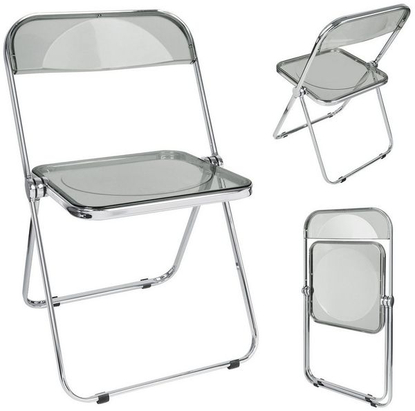 JEOBEST Klappstuhl Gartenstuhl, Klappsessel für Esszimmer, Wohnzimmer, (1 St) Acryl Ransparenter Klappstuhl für Bankett
