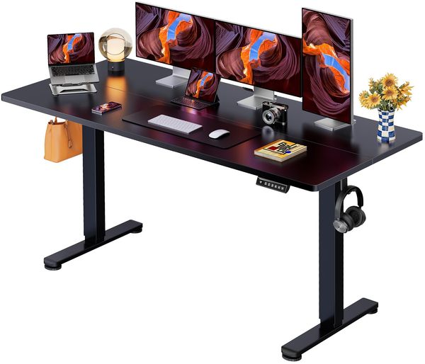 ErGear Elektrisch Höhenverstellbarer Schreibtisch 160x80 cm, Schreibtisch Höhenverstellbar mit 4-Gedächtnis-Smart-Pult für Home-Office mit Verbindungsplatte