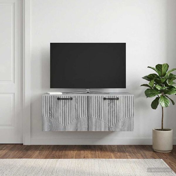 vidaXL Wandmontierter TV-Schrank Graues Sonoma 78,5 x 41 x 30 cm 899031