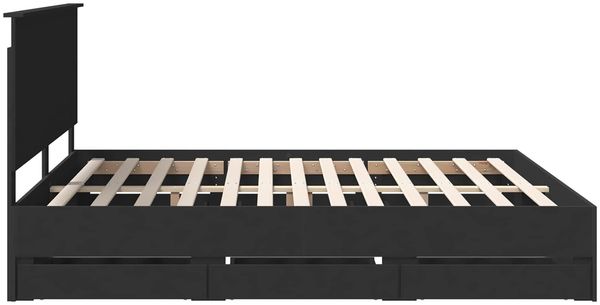 vidaXL Bettrahmen mit Schubladen Schwarz 180 x 200 cm Ingenieurs Holz 3409434 Bild 9