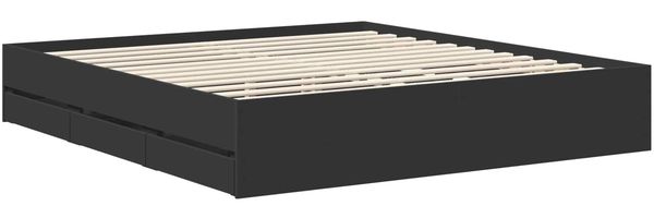 vidaXL Bettrahmen mit Schubladen Schwarz 180 x 200 cm Ingenieurs Holz 3409434 Bild 6