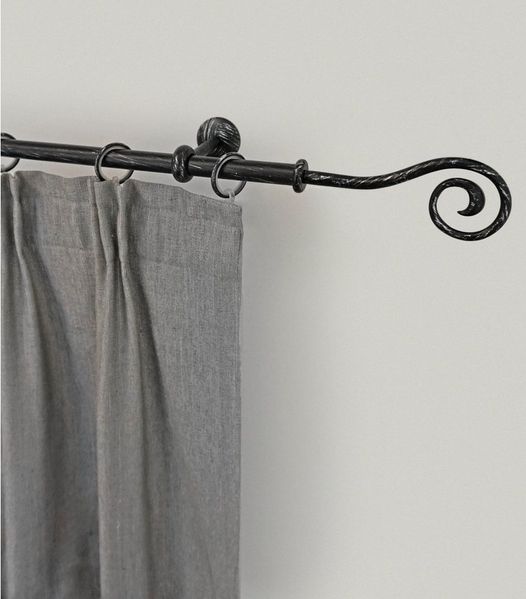 GARESA Gardinenstange ESPERANCA, Ø 16 mm, 1-läufig, Wunschmaßlänge, verschraubt, Metall, rustikale Vorhanggarnitur, verlängerbar, Eisen, Endk. Spirale