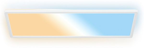 B.K.Licht - LED Deckenlampe, Flach, Dimmbar, Indirektes Licht, CCT warmweiß bis tageslichtweiß, IP44, Panel, Deckenleuchte, Kinderzimmer, Badezimmer Lampe, Küchenlampe, 58 x 20 x 3 cm, Weiß