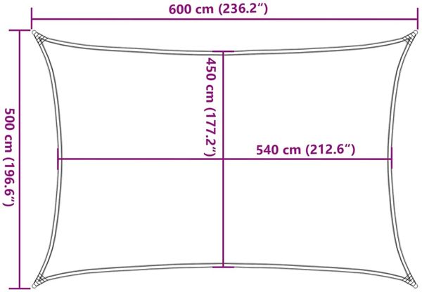 vidaXL Sonnensegel 160 g/m² Rechteckig Hellgrau 5x6 m HDPE 4001993 Bild 10