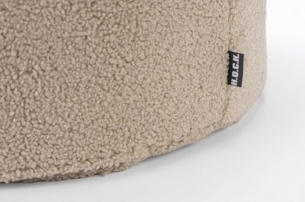 H.O.C.K. Sitzhocker H.O.C.K. Fino Hocker rund Pouf Teddystoff Bouclé ø45x45cm beige-taupe, Hocker, Barhocker & Sitzhocker, Schminktischhocker, Wohnzimmer Hocker