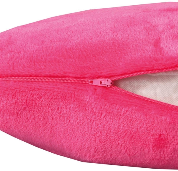 Kissenhülle Kuschel "Celina", in der Größe "60 x 60cm" - Pink - Kissenbezug mit Reißverschluss Bild 4
