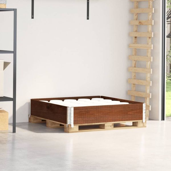 vidaXL Paletten-Aufsatzrahmen Braun 100x100 cm Massivholz Kiefer 4010288