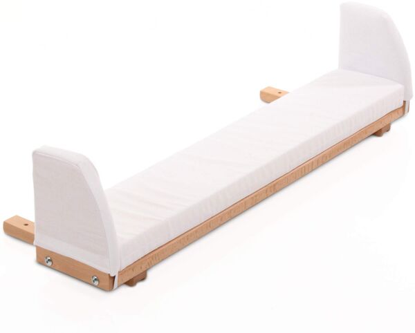 babybay Verlängerungsseite Natur lackiert inkl. Matratzenergänzung weiß passend für Modell Boxspring XXL