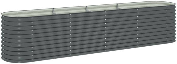 vidaXL Garten-Hochbeet 400 x 80 x 81 cm Verzinkter Stahl Grau 45521
