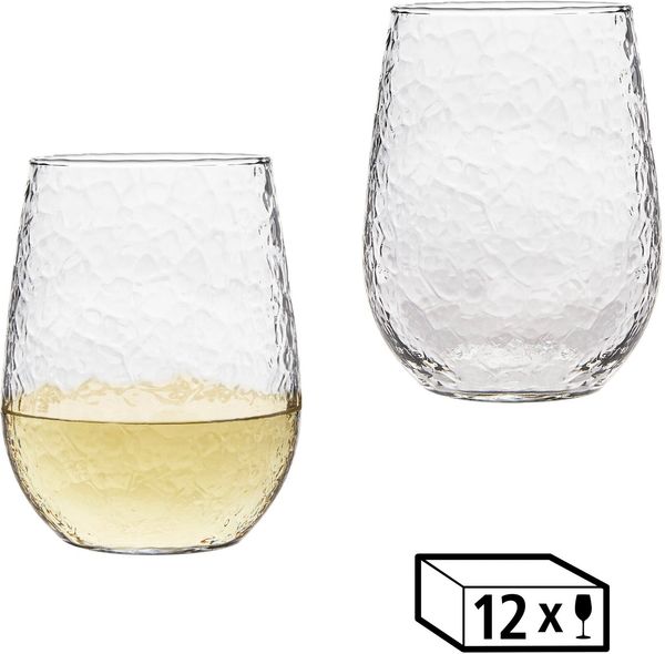 LIBBEY Gläser-Set Libbey Weinglas 12er Set -STEMLESS-, 12-tlg, Glas, 503 ml, hochwertig verarbeitet, im modernen Design