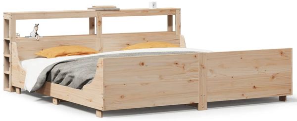 Doppelbett, Betten für Erwachsene, Massivholzbett ohne Matratze 200x200 cm Kiefer de3306