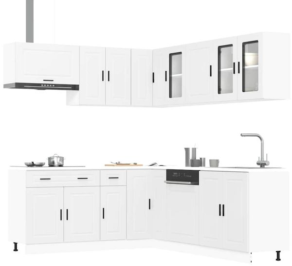 vidaXL 11-tlg. Küchenschrank-Set Porto Weiß Holzwerkstoff 3314931