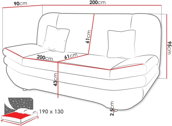 Schlafsofa Weronika (Farbe: Flow 09) Bild 6