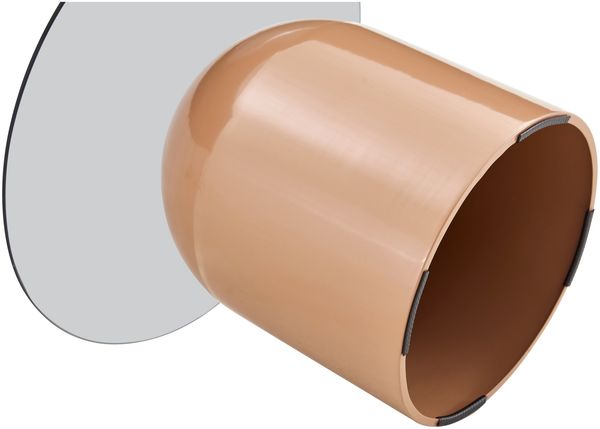 Flieks Runder Glas-Couchtisch 2 Set, Ø50 + Ø40 cm mit Sockel, moderner Wohnzimmertisch aus gehärtetem Glas & Metall, Grün + Hellbraun Bild 10
