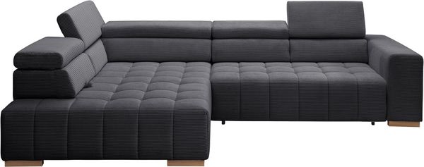 exxpo - sofa fashion Ecksofa Elianos, hoher Sitzkomfort, aufwendige Kreuzsteppung im Sitz, L-Form, inkl. Kopfteil- und Sitztiefenverstellung, wahlweise mit Bettfunktion