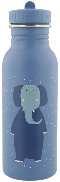 Trixie Baby Trinkflasche aus Edelstahl, 350ml/500ml, Auslaufsicher, mit Tragekordel, Schlanke Form für Kleine Hände, Bruchsicher, ab 3 Jahren (Mrs. Elephant, 500ml)