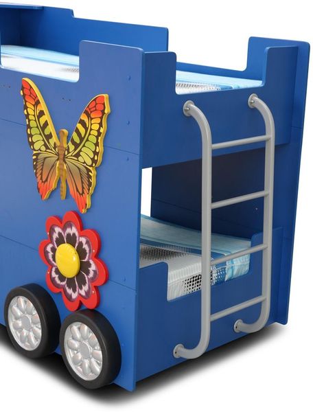 Hochbett Etagenbett Happy Bus mit Matratze & LED Blau Bild 6