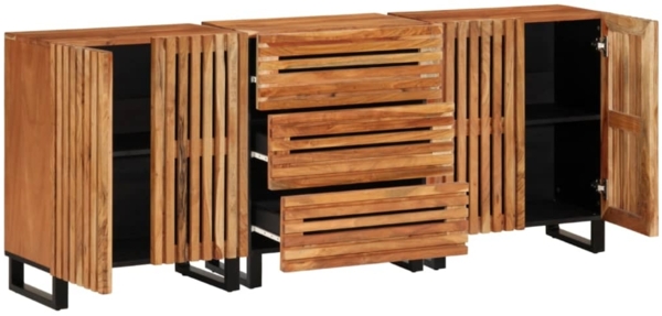 vidaXL Sideboard 3 Stk. 60x34x75 cm Massivholz Akazie 3217081