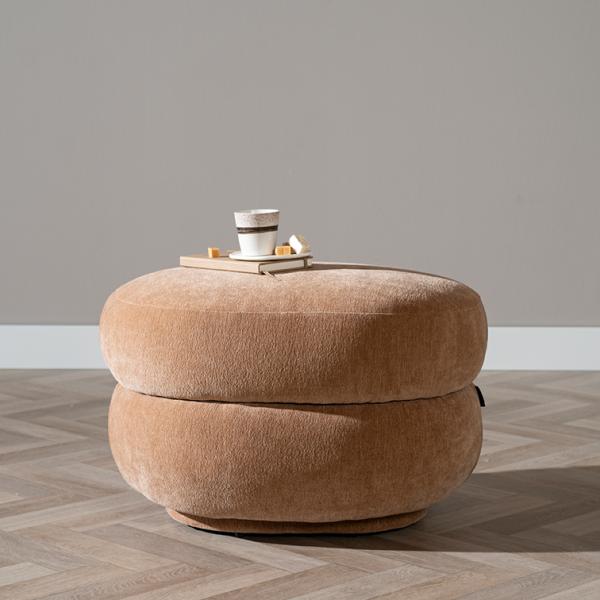 Bronx71 Hocker Mia Chenille oval terrakotta