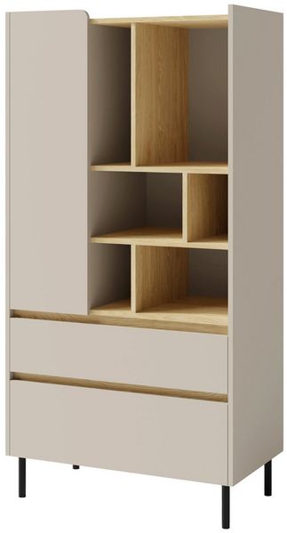 Beautysofa Bücherregal LICO mit 2 Schubalden und 1 Tür