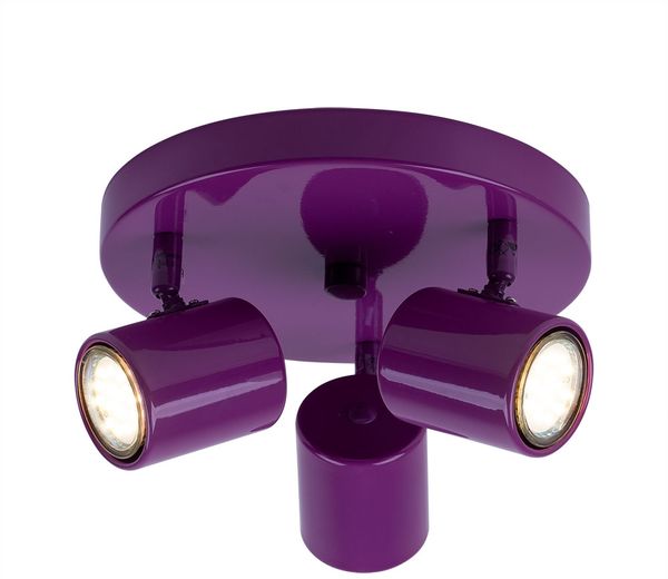 LED Deckenleuchte, lila, Spots beweglich, D 22 cm