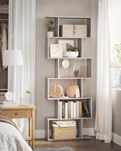 Vasagle 'LBC061M01' Bücherregal mit 6 Ebenen, greige, 24 x 70 x 190,5 cm