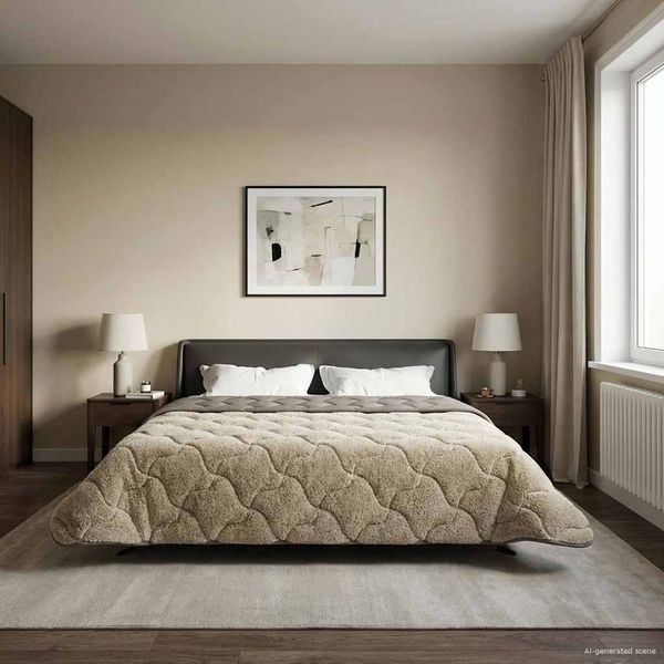 vidaXL Ganzjahresbettdecke Gepolstert Hellgrau 200 x 240 cm 42026245
