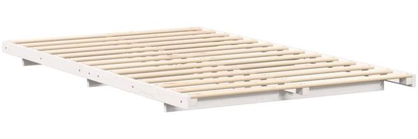vidaXL Bettrahmen Weiß 135 x 190 cm Massives Kiefernholz 873080 Bild 7