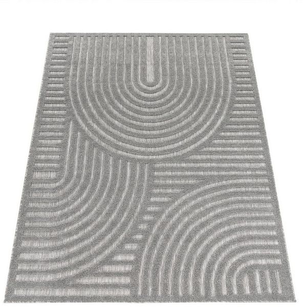 KADIMA DESIGN Teppich Struktur Wohnzimmer schmutzabweisend Teppich Kurzflor, Läufer, Höhe: 14 mm, Florhöhe: 10 mm, 100% Polypropylen, Läufer, 60x100 cm, Grau