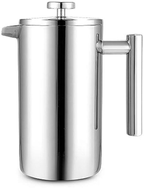 Youyijia Kaffeekanne French Press Edelstahl Kaffeebereiter 1 Liter, 1 l