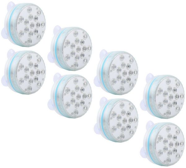 shop'n smile ideoon Pool-Lampe Multicolor LED Unterwasserleuchte Poolbeleuchtung Saugnäpfe Timer IP68, LEDs, 15 LEDs je Leuchte, wasserdicht, dimmbar & per Fernbedienung steuerbar