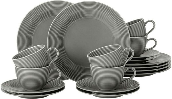 Seltmann Weiden Beat Color Glaze Kaffeeservice 18-teilig - Perlgrau