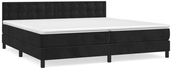 vidaXL Boxspringbett mit Matratze Schwarz 200x200 cm Samt 3141565