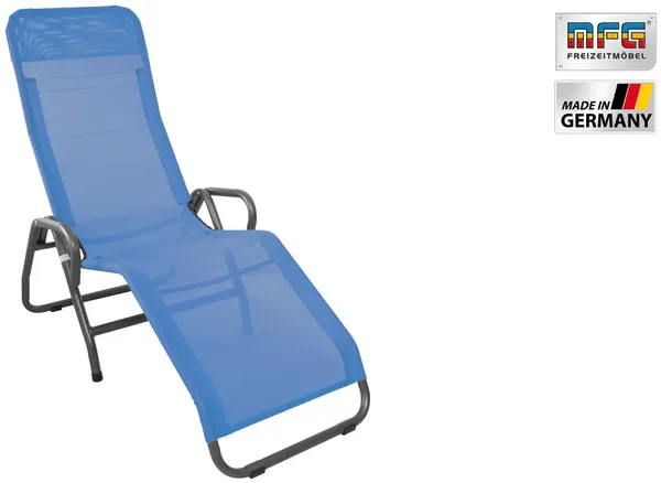 MFG 'Pool 3' Bäderliege klappbar, Textilbezug blau, 190 x 55 cm
