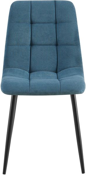 2er Set Esszimmerstuhl FANOR - Cord Blau 45x55x84 cm | Essstühle Esszimmerstühle Küchenstühle Wohnzimmerstühle
