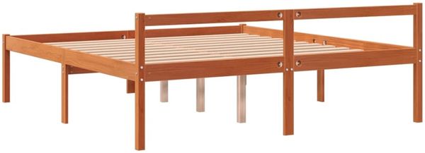 vidaXL Seniorenbett Wachsbraun 160x200 cm Massivholz Kiefer 844160 Bild 6