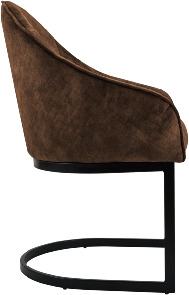 CLP Esszimmerstuhl Jarik Samtbezug Freischwinger-Gestell bis 140 kg belastbar,coffee Bild 6