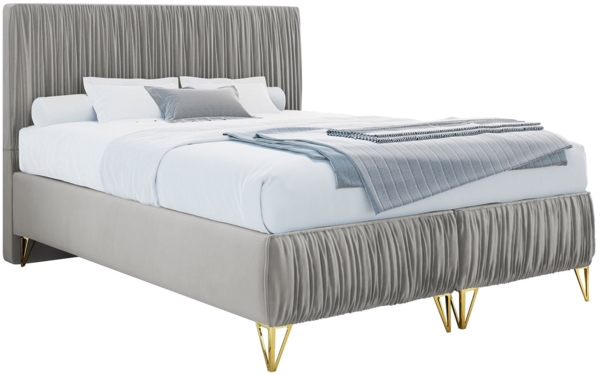 mirjan24 Boxspringbett Lux II , grau, 180x200 cm